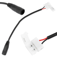 2PIN Verbinder für LED-Streifen DC 2.1 Schnappverbindung Buchse mit Kabel, 10mm LUMILED