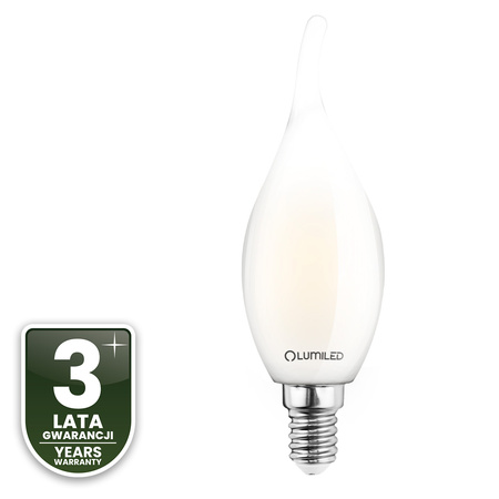 LED Lampen E14, Glühbirne Flame B35 7W = 60W 806lm 360° 3000K warm Milch Glühfaden LUMILED