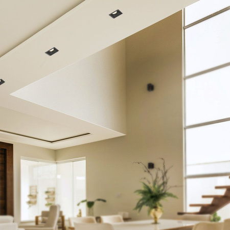 Deckeneinbauleuchte Halogen GU10 VIDEX Schwarz quadratisch