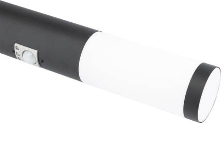 Außengartenlampe E27 BLACK POST 45 cm mit Bewegungs- und Dämmerungssensor