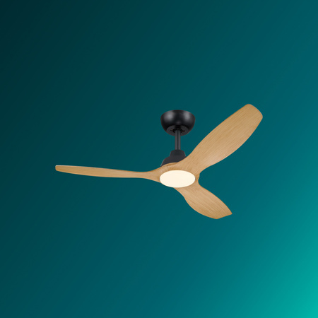 Deckenventilator 32W LED-Deckenleuchte 24W 2650lm 3000/4300/6500K CCT Schwarz Braun + Pilot Olas Philips