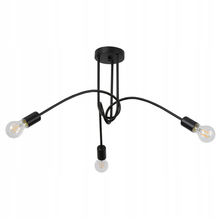 Kronleuchter Decke Pendelleuchte Dekorative 3x E27 Schwarz Nido Masterled