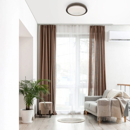 Plafond LED-Deckenleuchte 48W 5300lm CCT 120° Weiß Schwarz IP44 Pilot Dimmbar Halina Sanico Goldlux