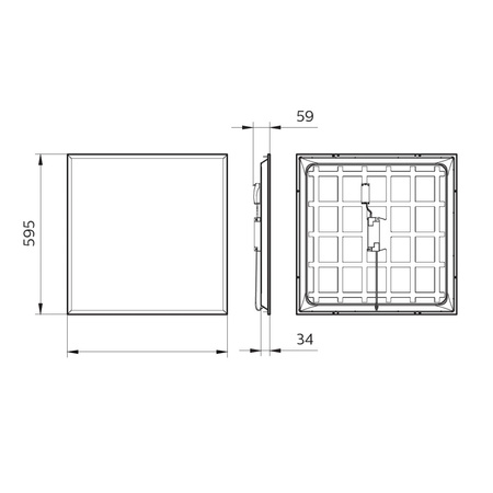 LED-Einbaupanel 36W 4000k 3200lm 60x60 cm weiß Projectline NOC PHILIPS CASETON