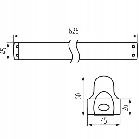 Lineare LED-Industrielampe 60 cm T8 G13 KANLUX