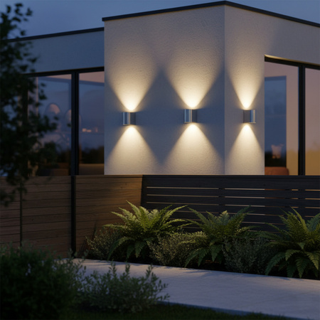 LED-Gartenwandleuchte GU10 BOSTON GOLDLUX (Polux) OVAL SATIN