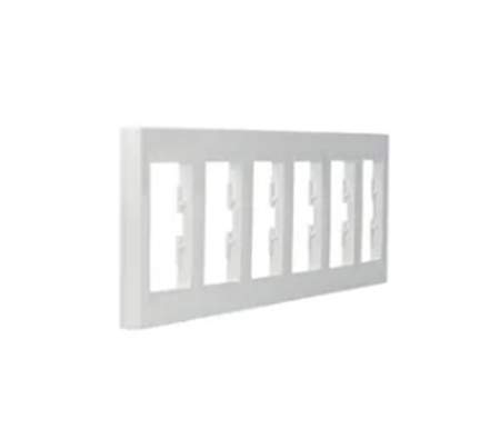 6-fach horizontaler Rahmen für 6-fach weiße Asphora-Steckdose