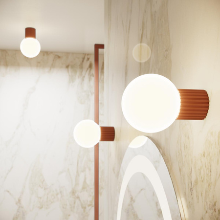 Badezimmer Deckenanbauleuchte G9 Rund Braun Modern Matt IP44 Halo Sollux