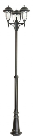 Outdoor-Gartenlampenmast LATERNE E27 Prince OGMWN 3 O 195-295cm schwarz Su-Ma