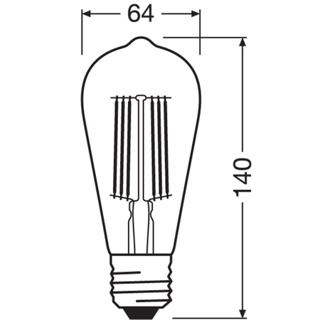 LED Lampe E27 ST64 CL 4W = 60W 840lm 3000K Warm 360° Glühfaden OSRAM ULTRA EFFICIENT