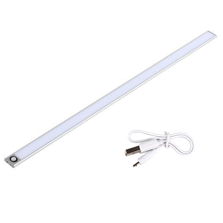 LED-Unterschrankleuchte Möbelleiste 3W 4500K 50cm mit Bewegungsmelder Silber