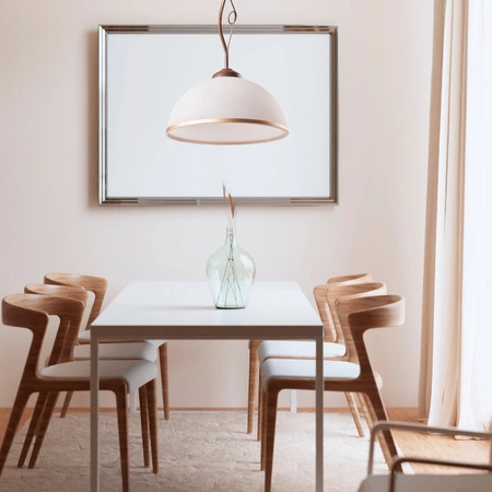 RETRO Hängende Deckenleuchte E27 Weiß Holz Klassisch LM-1.24 Lamkur