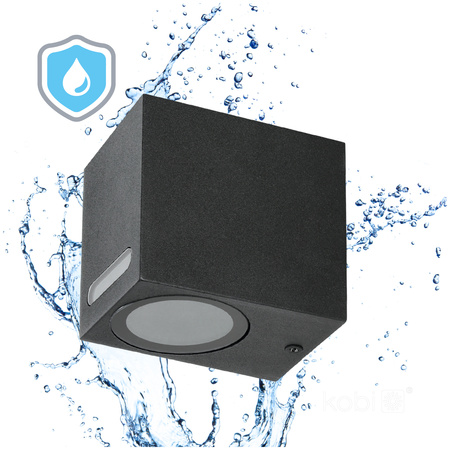 Garten Außenwandleuchte GU10 IP54 Schwarz Querk Kobi