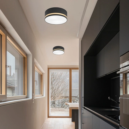 Plafond LED-Deckenleuchte GLORIA 2xE27 Schwarz Weiß LM-2.202 Lamkur