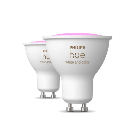 2x LED GU10 Reflektor-Glühbirne 4.2W = 50W 400lm 2000-6500K CCT + RGB SMART Smart Bluetooth ZigBee Weiß und Farbe Ambiance Philips HUE