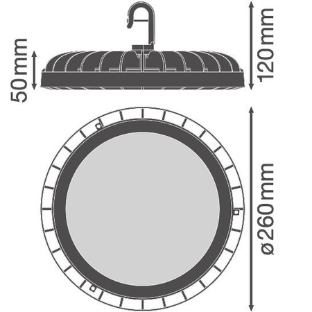 LED Industrieleuchte 166W 20000lm 4000K Neutral Schwarz IP65 IK06 High Bay Kompakt Ledvance