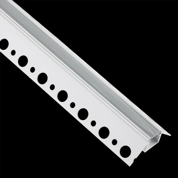 Eckprofil Aluminium LED-Profil typ Z für Gipskartonplatten mit Klarglasabdeckung, 2m LUMILED