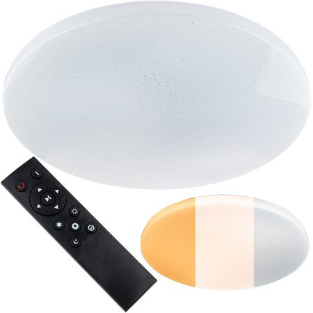 LED-Badezimmer Deckenleuchte 72W 3000-6500K Weiß Rund Diamant 57cm + Fernbedienung