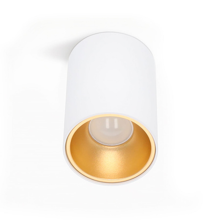 SPOT TUBA Aluminium-Halogen-Anbauleuchte für LED GU10 Weiß-Gold KIVI KOBI