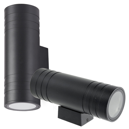 Garten Außenwandleuchte 2x GU10 IP54 Schwarz Querk Kobi