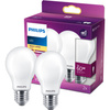 Set mit 2x LED-Glühbirne E27 A60 7W = 60W 806lm 2700K Warm Filament Milky PHILIPS