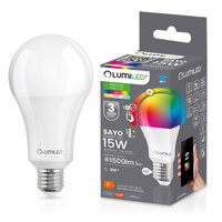 Lampen E27, Glühbirne A70 15W = 100W 1500lm CCT RGB Dimmbar Intelligent TUYA WiFi SMART SAYO LUMILED