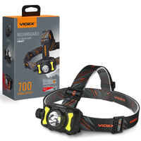 LED wiederaufladbare Stirnlampe 5W 700lm 8 Modi USB-C Wasserdicht IP55 Videx