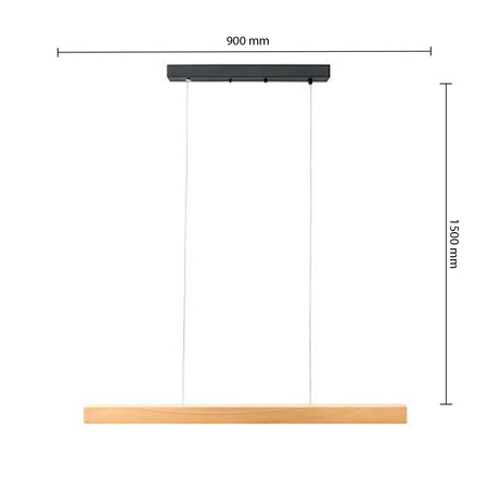 LED-Hängelampe 24W 2150lm 4000K Neutral 90cm 110° Schwarz Braun IP20 Presto Masterled