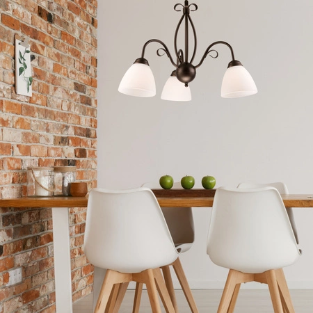 ADELLE Hängende Deckenleuchte 3xE27 Weiß Holz Klassisch LM-3.6 Lamkur