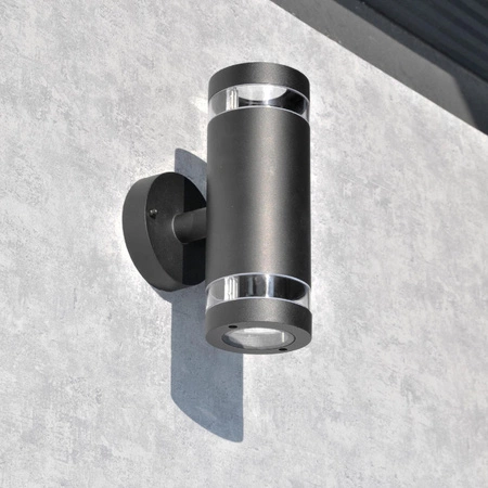 Wandleuchte Außenfassadenleuchte 12W GU10 Schwarz IP54 Rino Sanico Goldlux