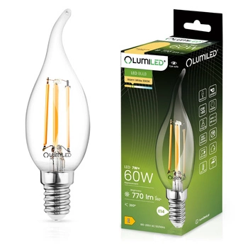 LED Lampen E14, Dekorative Kerzenform Lampe BA35 7W = 60W 770lm 360° 3000K warm Glühfaden LUMILED