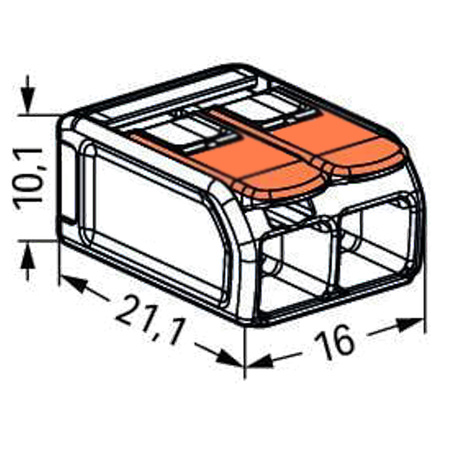 WAGO 221-612 Quick Connect Installationsverbinder für KABEL 2x0,5-6mm