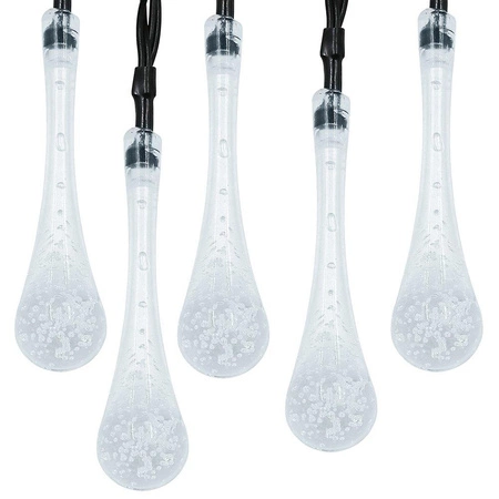 Solar Hängegirlande 20 LED Teardrops Gartenlampe 580 cm Eiszapfen warme Farbe
