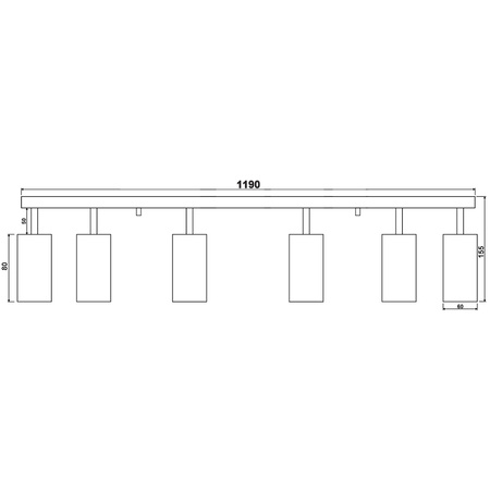 Deckenleuchte Reflektorlampe 6xGU10 QUANTUS strip beam Schwarz
