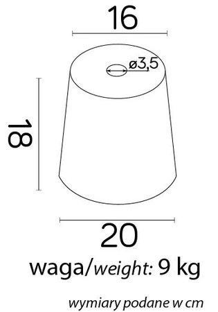 Fundament für Gartenlampen im Freien 18 cm 9 kg Su-Ma