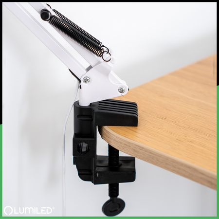 Schreibtischlampe LED 8W CCT Zeichnung Tischlampe 3x Vergrößerungsglas LUCA 2 Weiß LUMILED