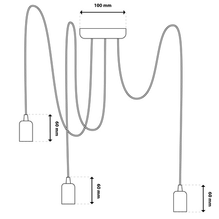 Pendelleuchte mit 3x E27-Sockeln einstellbare, Hängelampe Schwarz mit 3-fach Pendel Spinne Arane LUMILED