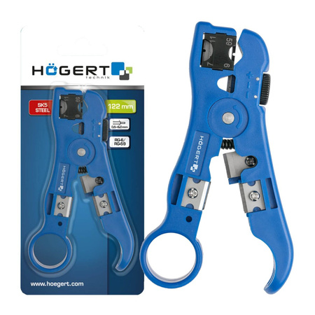 Kabelabisolierzange Verstellbares 2-Klingen-Universalmesser Hoegert Technik