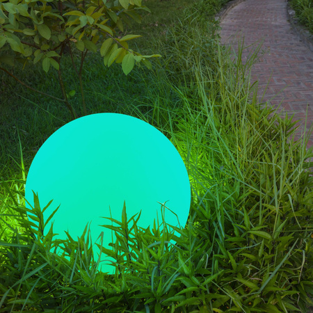 LED Solarbetriebene Gartenlampe RGB Bodenkugel 20cm + Fernsteuerung
