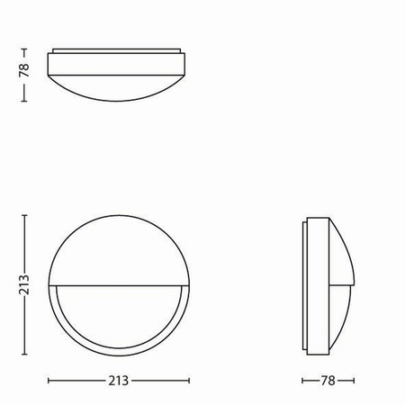 Gartenlampe LED Wandleuchte CAPRICORN 6W 2700K IP44 Rund Anthrazit PHILIPS
