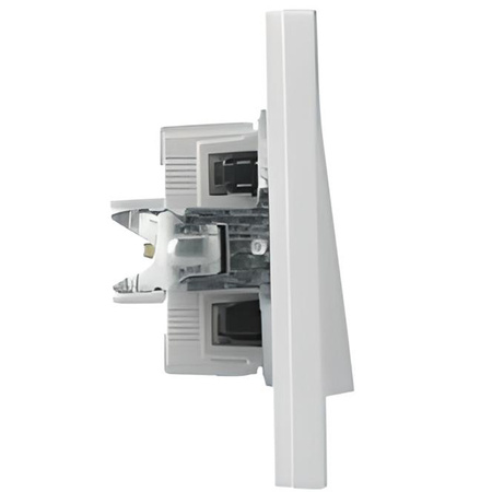 Einpoliger Unterputz-Kerzenschalter Asfora IP20 mit weißem Rahmen