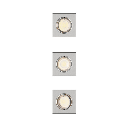 3x LED GU10 Einbauleuchte Aluminium Quadratisch Nickel Peridot Philips