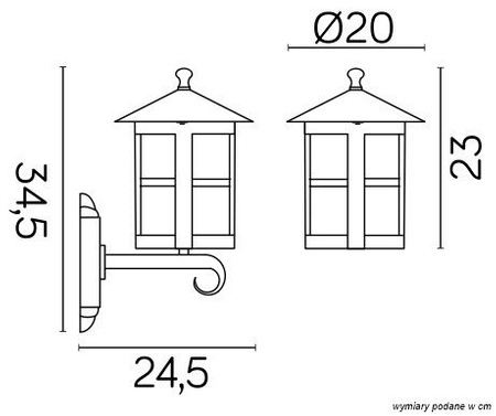 Außengarten-Fassadenleuchte LED-WANDLAMPE Cordoba II K 3012/1/TD g E27 Su-Ma