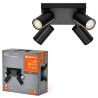 LED Quadratischer Reflektor 4-Punkt Dimmbar 13.6W GU10 Schwarz LEDVANCE Deckenleuchte