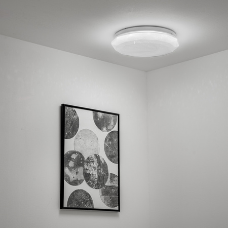 LED Plafond Aufbaumontage 18W IP44 Rund GLORY 2 Diamant 33cm LUMILED