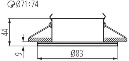 Versiegelte Halogen-Badezimmer-Deckenleuchte QULES GU10 matt verchromt Kanlux