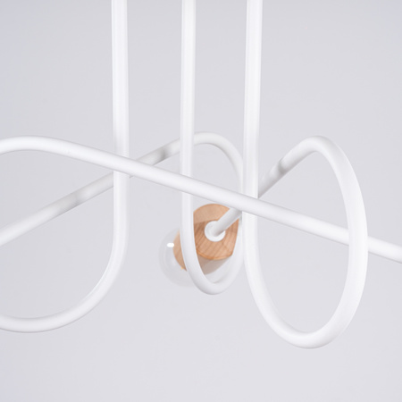 Deckenleuchte Kronleuchter Spider Pendelleuchte 3x E27 Naturholz Weiß Ember Peach Puff SL.1474 Sollux