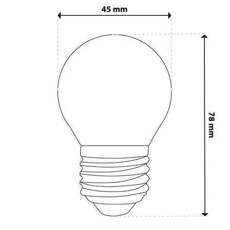 LED-Lampe E27 Kugel P45 2,2W 470lm = 40W 4000K neutralweiß 360° Filament Energieklasse A LUMILED