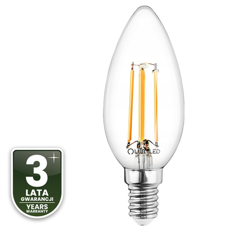 LED Lampen E14 B35 4W = 40W 470lm 3000K Warm 360° Glühfaden LUMILED