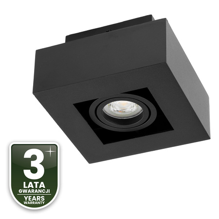 Halogen-Aufbauleuchte GU10, Aufbauspot beweglich Quadrat Schwarz AURI LUMILED